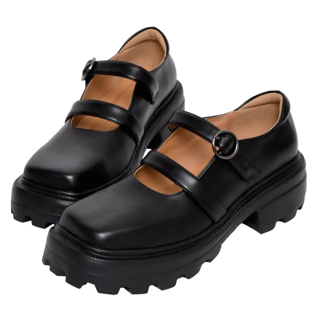 【Ann’S】ANNSTAR 居妮聯名- 日和甜酷 厚底超輕量粗帶瑪莉珍鞋6cm(黑)