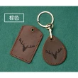 【BOBOLIFE】小鹿鑰匙圈皮質門禁卡套(磁扣卡保護套 感應卡套 掛飾 吊飾 鑰匙扣 磁扣套)