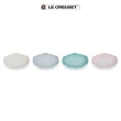 【Le Creuset】瓷器蕾絲花語系列圓盤12cm-4入(蛋白霜/銀灰藍/悠然綠/貝殼粉)