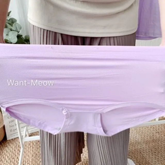 【Want-Meow】3件組 中大尺碼女冰絲透氣孔內褲(９０公斤可穿/中高腰/孕婦/涼爽/大碼/大尺碼/加大碼)