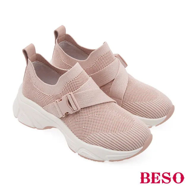 【A.S.O 阿瘦集團】BESO 輕量飛織布造型條帶插釦休閒鞋(多款任選)