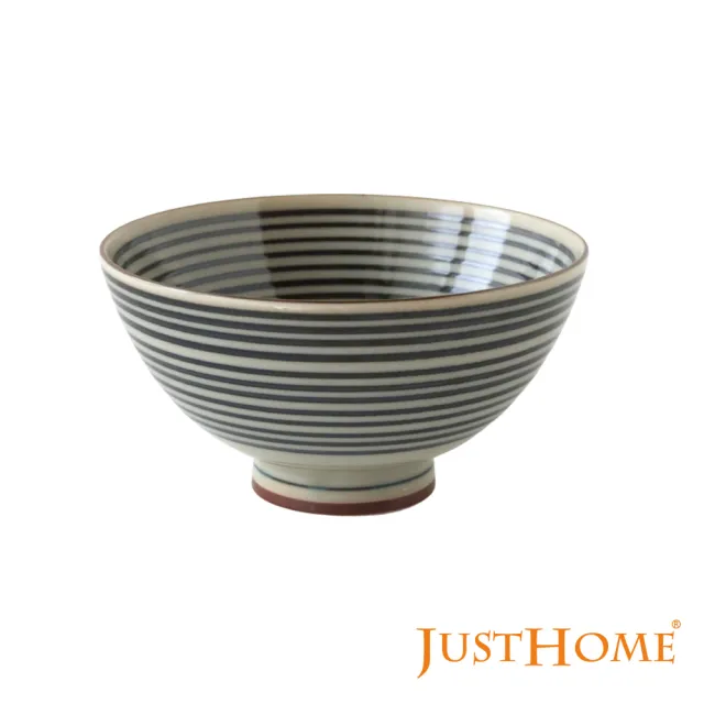 【Just Home】日本製美濃燒陶瓷5吋中式飯碗250ml-十草格(深丸大平碗)