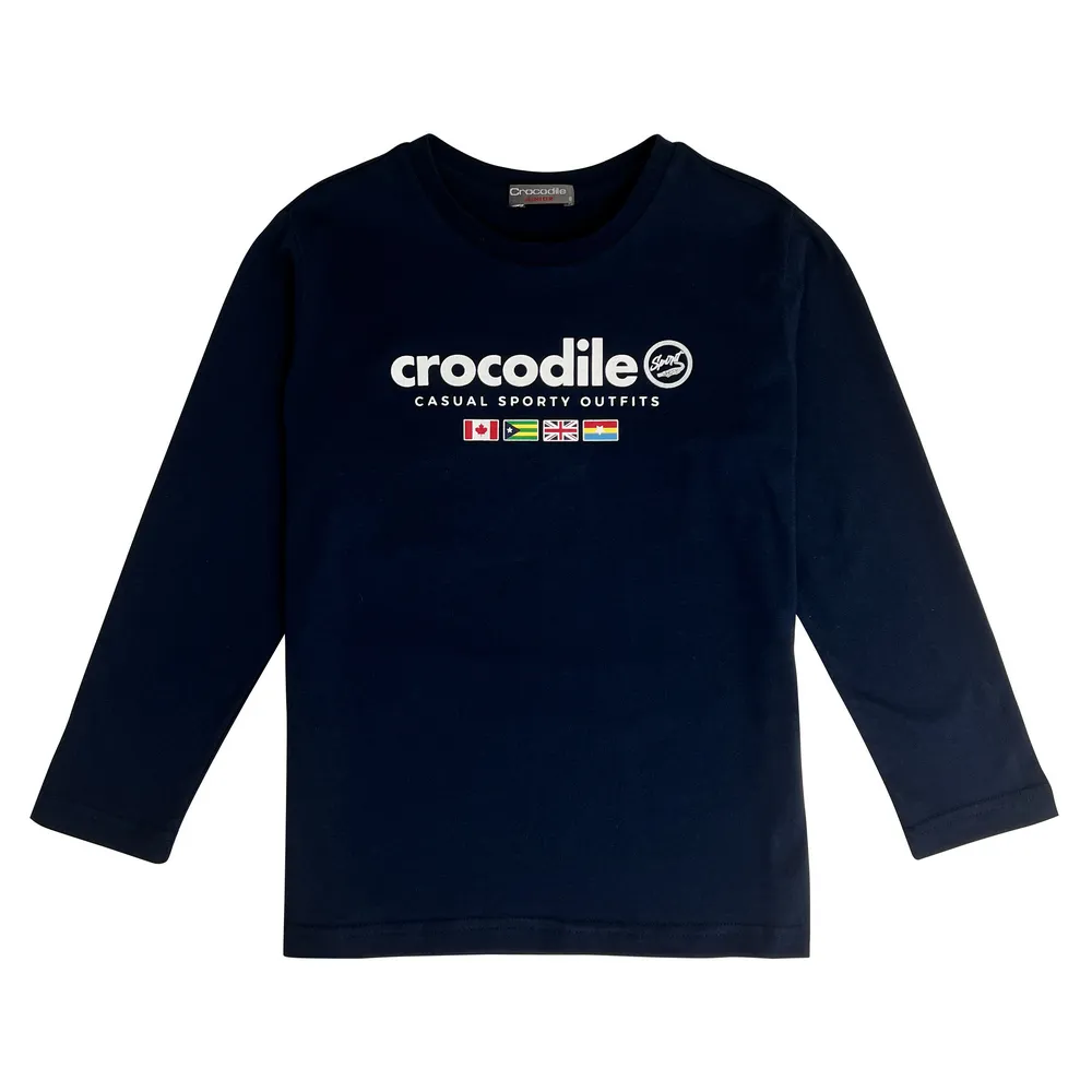 【Crocodile Junior 小鱷魚童裝】『小鱷魚童裝』LOGO印圖T恤(產品編號 : U63430-05 大碼款)