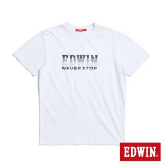 【EDWIN】男裝 人氣復刻款 漸層LOGO短袖T恤(白色)