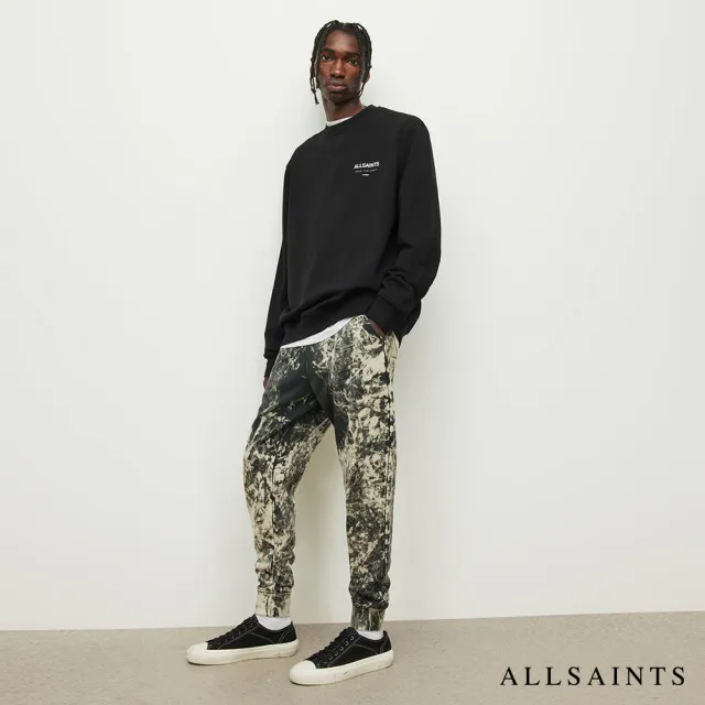 【ALLSAINTS】UNDERGROUND 純棉LOGO長袖衛衣-黑 M033NB(寬鬆版型)
