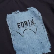【EDWIN】女裝 人氣復刻款 牛仔印花LOGO短袖T恤(黑色)
