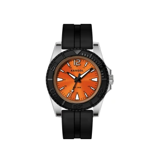 【KANGOL】英國袋鼠│街頭簡約風格計時錶(橘 KG74244-02S)