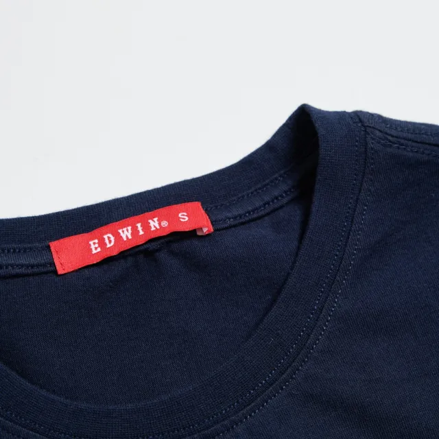 【EDWIN】女裝 人氣復刻款 3M反光LOGO短袖T恤(丈青色)