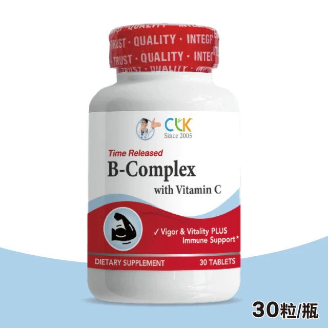 【CLK 健生】B群+維生素C 500毫克 複方錠 緩釋型(30粒/瓶)