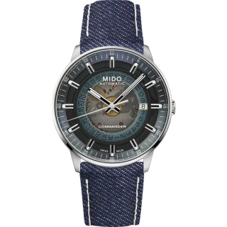 【MIDO 美度】官方授權 Commander單寧漸層機械腕錶-藍(M0214071841100)