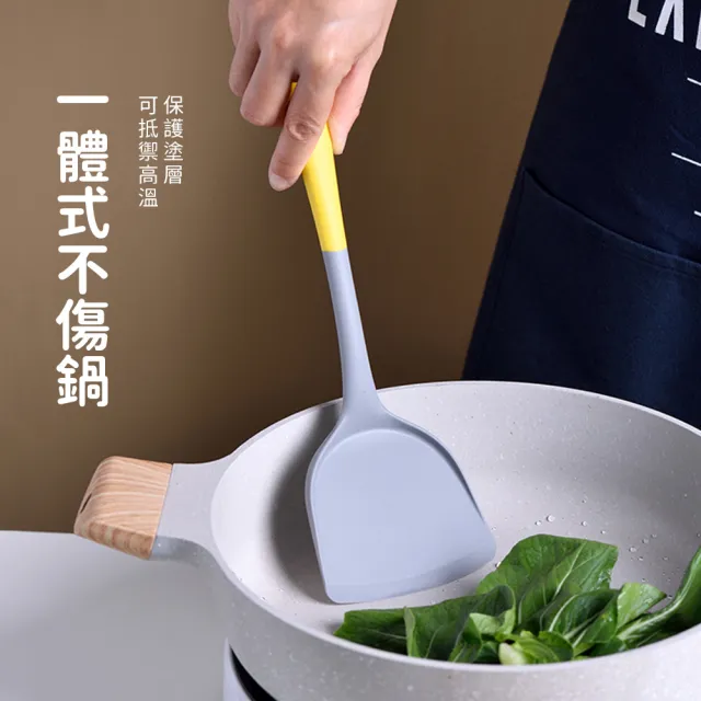【OMG】雙色耐高溫矽膠廚具3件組(鍋鏟/湯杓/漏杓)