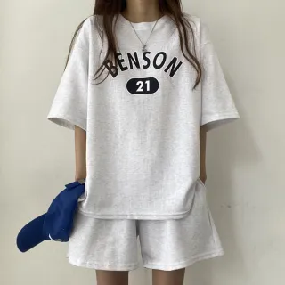 【Pure 衣櫃】韓版球衣風休閒運動套裝(上衣+褲子/KDA-032)