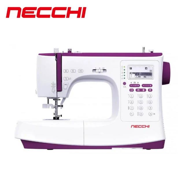 【NECCHI】自動穿切線按鍵式電腦縫紉機 NC-204D(439種花樣/附大輔助桌/液晶面板/LED照明)
