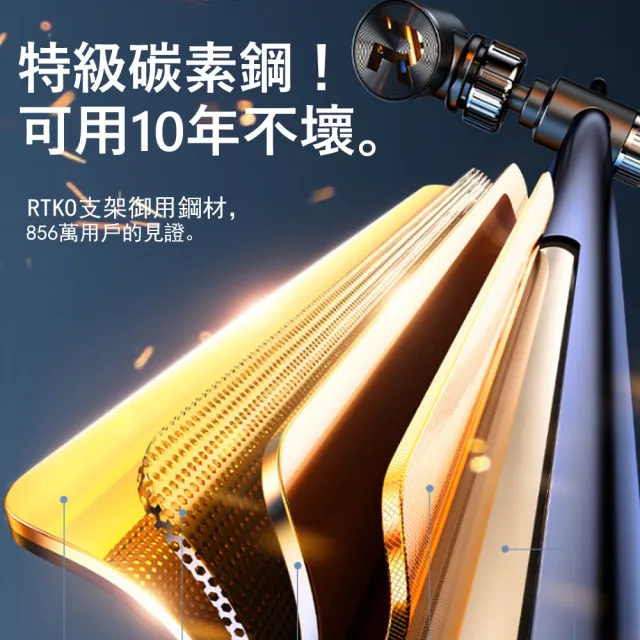【Kyhome】金屬升降桌面手機支架 360度萬向旋轉(追劇神器/穩固不晃/直播手機架)