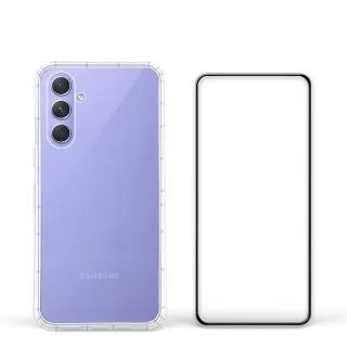 【Meteor】Samsung Galaxy A54 手機保護超值2件組-活動品(透明空壓殼+鋼化膜)