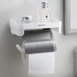 【OMG】可置物捲筒衛生紙架 免打孔壁掛式面紙架 紙巾架 置物架 收納架