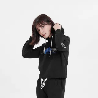 【5th STREET】女裝毛巾繡泡泡袖連帽T恤(黑色)