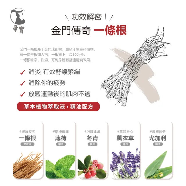 【花芊】帝寶金牌金門一條根精油貼布3包 共24片(薑黃複方 溫熱感 舒緩痠痛)