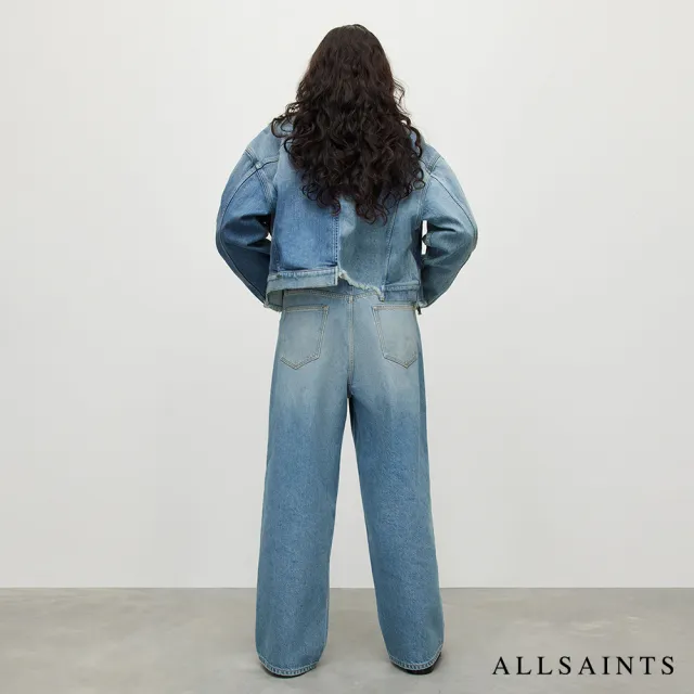 【ALLSAINTS】ELLI 頹廢破壞高腰寬版牛仔褲 WE003Y(寬褲版型)