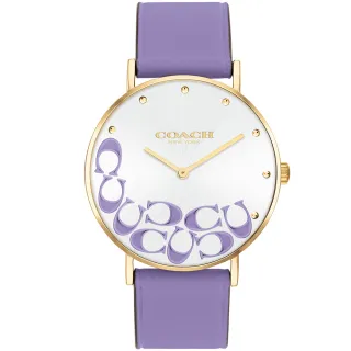 【COACH】官方授權經銷商 Perry 經典C字LOGO設計面盤腕錶-36mm/紫 新年禮物(14504134)