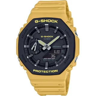 【CASIO 卡西歐】G-SHOCK 八角農家橡樹雙顯手錶-黃(GA-2110SU-9A)