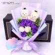 【VENCEDOR】小熊造型7朵香皂花束(玫瑰花束 情人節花束 畢業禮物 生日花束-2入)
