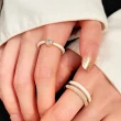 【JC Collection】韓國精緻鑲鑽愛心滴釉輕奢華可調節戒指(雙環、單顆)