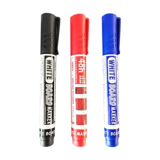 節奏 TEMPO 直液式 白板筆 48h忘蓋不乾 2.0mm 12支 /組 WB-300(藍、紅、黑)