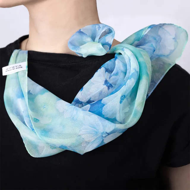 【iTa.a】100%義大利制造二合一絲巾禮盒組(40×160cm長方巾＋53×53cm小方巾－Aa3)