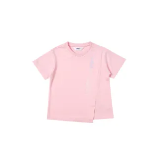 【FILA官方直營】KIDS 女童吸濕排汗短袖上衣-粉色(5TEX-4323-PK)