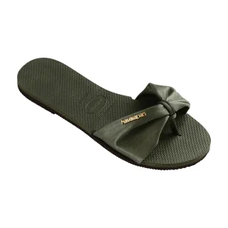 【havaianas 哈瓦仕】平底涼鞋 女鞋 拖鞋 緞面織帶 You St Tropez Classic 綠色 4147973-0869W(哈瓦士)