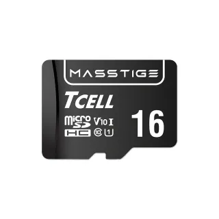 【TCELL 冠元】10入組-MASSTIGE C10 microSDHC UHS-I U1 80MB 16GB 記憶卡
