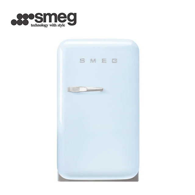 【SMEG】彩色復古迷你冰箱34L-粉藍色(FAB5RPB3TW)