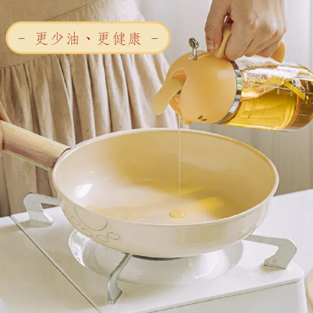 【逛逛市集】韓式小熊熊陶瓷不沾煎鍋 24cm(鍋子 不沾鍋 平底鍋 不沾鍋炒鍋 不沾平底 炒鍋 炒菜鍋)