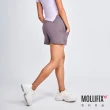 【Mollifix 瑪莉菲絲】側開衩彈性腰頭運動短褲、瑜珈褲、訓練褲(日暮灰)