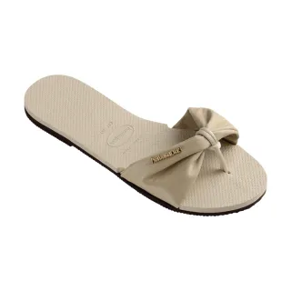 【havaianas 哈瓦仕】平底涼鞋 女鞋 拖鞋 緞面織帶 You St Tropez Classic 淺褐色 4147973-0121W(哈瓦士)