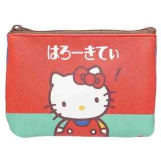【小禮堂】Hello Kitty 皮質面紙零錢包 - 復古系列(平輸品)