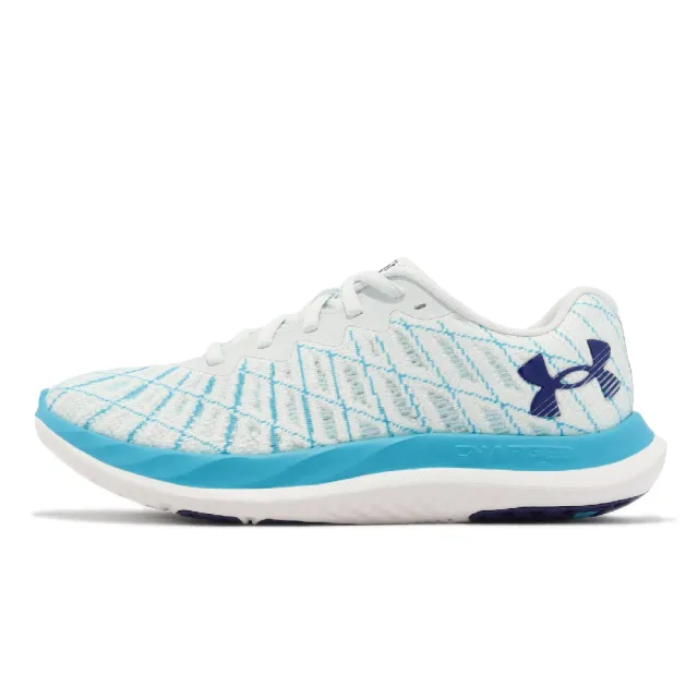 【UNDER ARMOUR】慢跑鞋 Charged Breeze 2 女鞋 白 藍 支撐 緩衝 運動鞋 路跑 UA(3026142101)