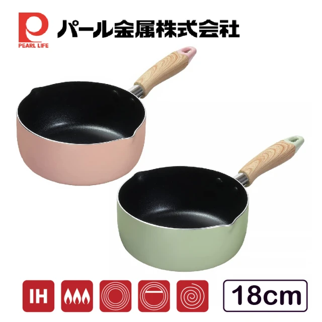 Pearl Life 珍珠金屬 日本NATURAL COOK PURE 不沾行平鍋/小湯鍋 18cm IH可用(不挑爐具、2色可選)