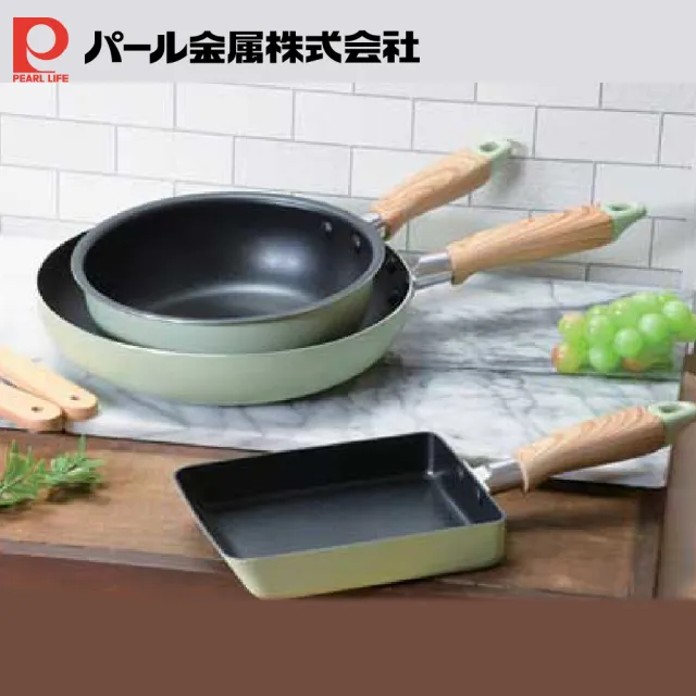 【Pearl Life 珍珠金屬】日本NATURAL COOK PURE 不沾玉子燒鍋 18cm IH爐可用鍋(不挑爐具、2色可選)