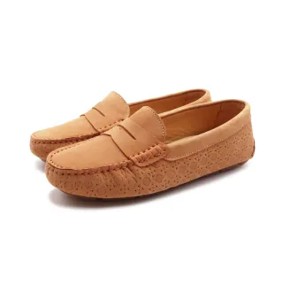 【WALKING ZONE】女 簡約可愛心機增高樂福鞋 女鞋(黃棕色)