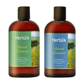 【草本24】Herb24 精油調理潔膚乳２件組－平衡修護、潤澤保濕(350ml*2 油性肌、中乾性適用)
