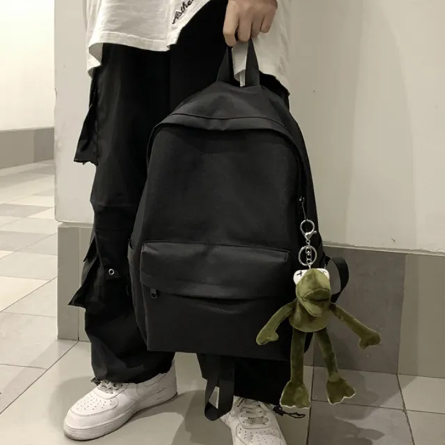 【E.City】雙11 街頭風黑色背包雙肩包(男女皆可用)