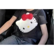 【小禮堂】Hello Kitty 車用造型絨毛安全帶護套 - 大臉款(平輸品)