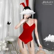 【愛衣朵拉】兔女郎+黑網襪 性感連身小兔子裝扮 角色扮演服飾(黑色/紅色)