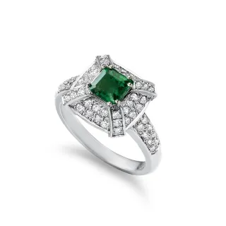 【CTJ】女王節!艷翠1克拉 天然祖母綠 天然鑽石 鑽石戒指(天然哥倫比亞祖母綠鑽石戒指)