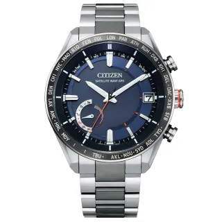 【CITIZEN 星辰】GPS 系列 衛星對時鈦金屬手錶 父親節 送禮首選 自用(C3085-51L)