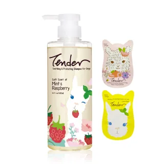 【TENDER 天生溫柔】薄荷&覆盆莓 寵物安撫沐浴露480ml 犬用+贈15mlx2(洗毛精/寵物洗毛精/狗洗毛精)