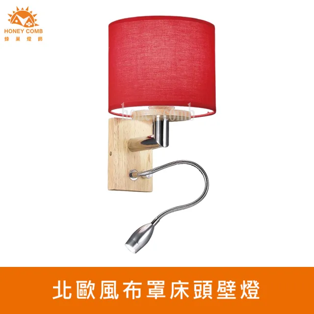 【Honey Comb】北歐風布罩床頭壁燈(FG62382．FG62383．FG62384)