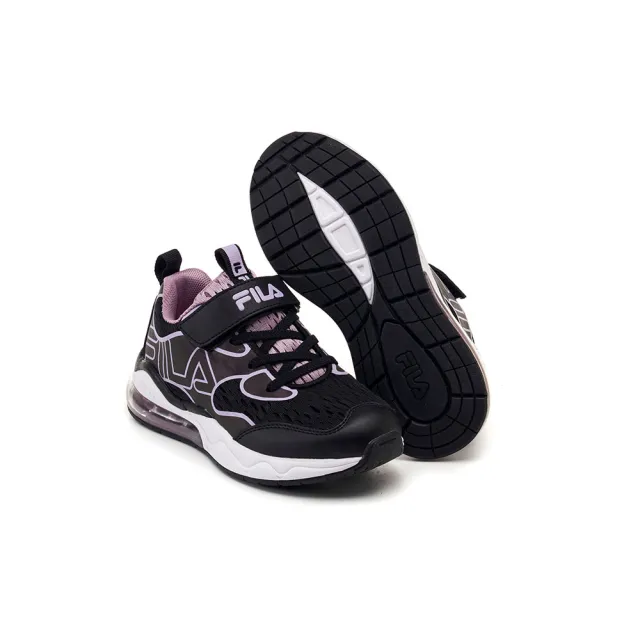 【FILA官方直營】KIDS 大童運動鞋-黑紫(3-J817X-009)